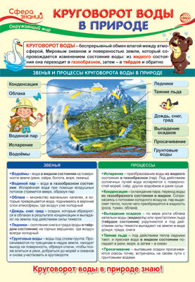 ПО-13975 Plaque A3. Окружающий мир в начальной школе. Круговорот воды в природе