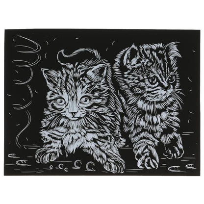 Гравюра 18*24 см котята, золотая МУЛЬТИ АРТ в кор.120шт