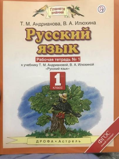 Русский язык. 1 класс. Рабочая тетрадь № 1.
