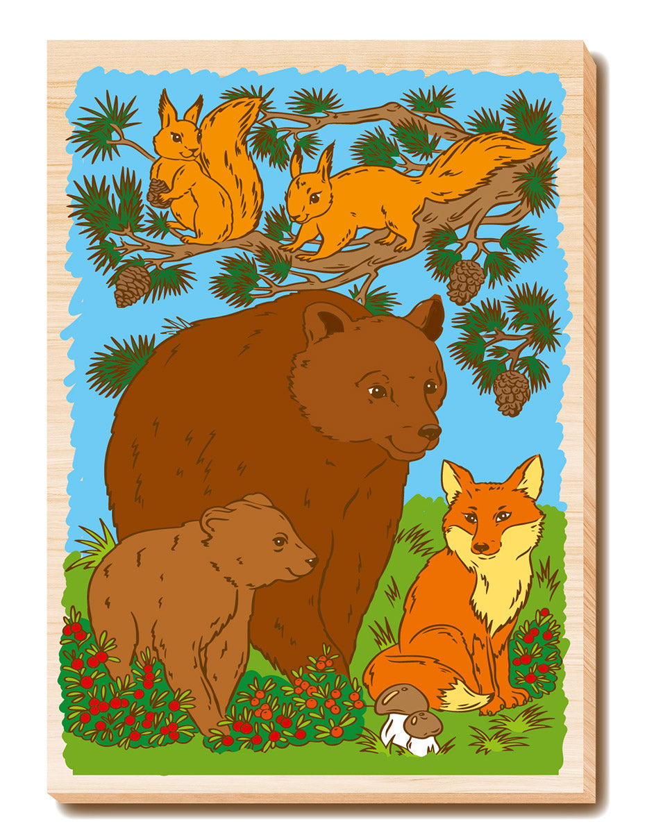 Выжигание. Дощечка для выжигания и росписи 1 шт "В лесу" А4 (конверт)