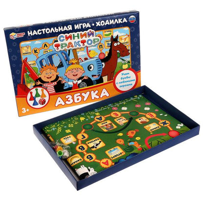 Азбука. Настольная игра-ходилка. Синий Трактор. 217х330х27 мм. Умные игры. в кор.20шт