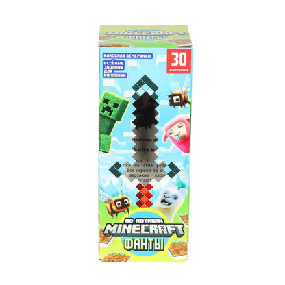 По мотивам Minecraft. Фанты. 30 каточек. Карточки в фигурной коробке. Умные игры в кор.20шт