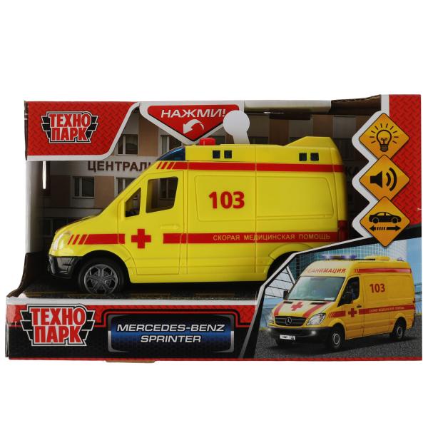 Machine en plastique pour véhicule MERCEDES-BENZ SPRINTER РЕАНИМАЦИЯ 14,5см,инерц,кор. Parc technologique dans le cor.2*36шт