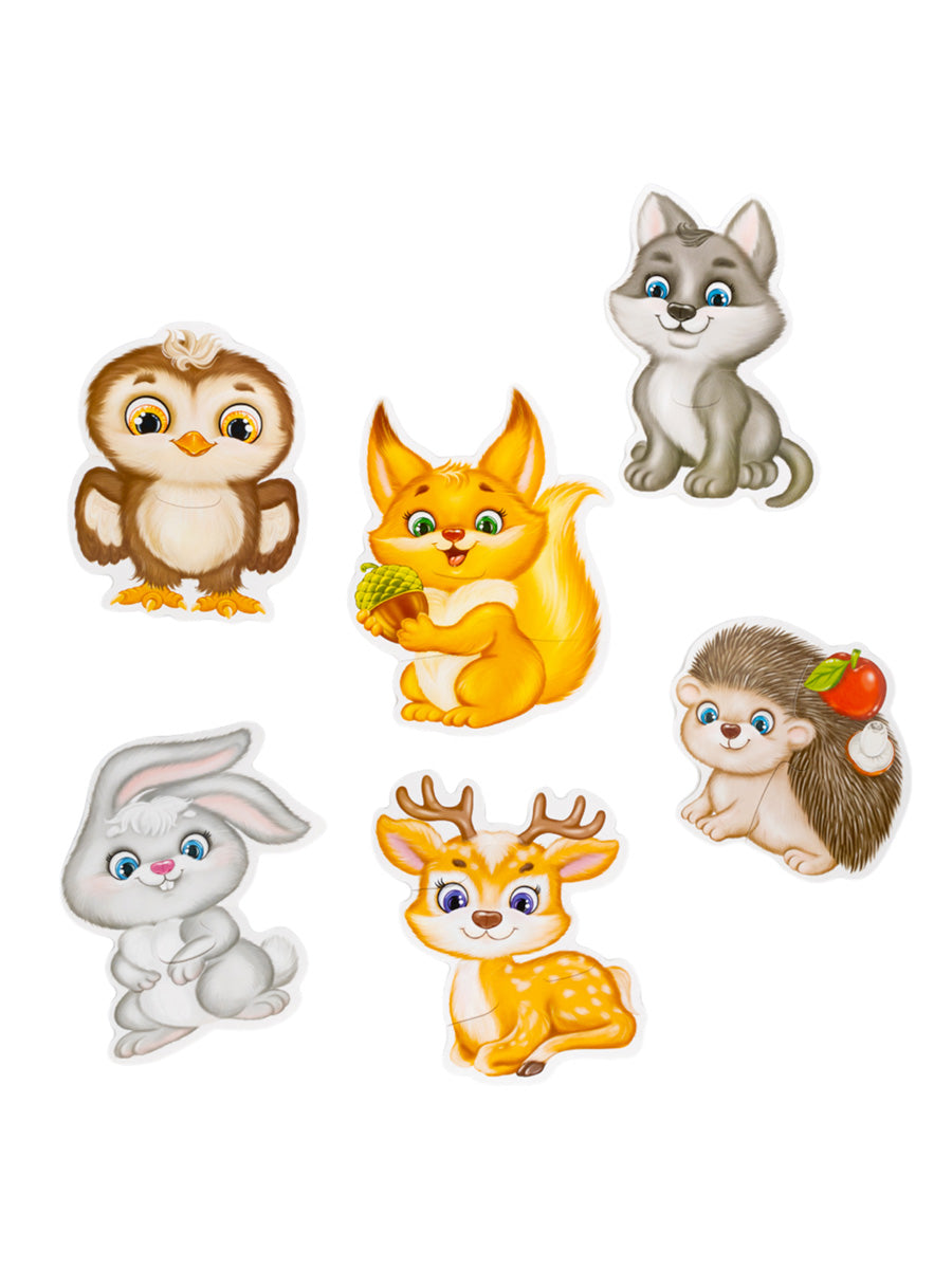 Пазлы контуры "Первые пазлы" 6 фигурок Baby Toys (мягкие)