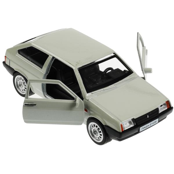 Машина металл LADA-2108 "СПУТНИК" 12 см, двер, баг, инерц, серебристый, кор. Технопарк в кор.2*36шт
