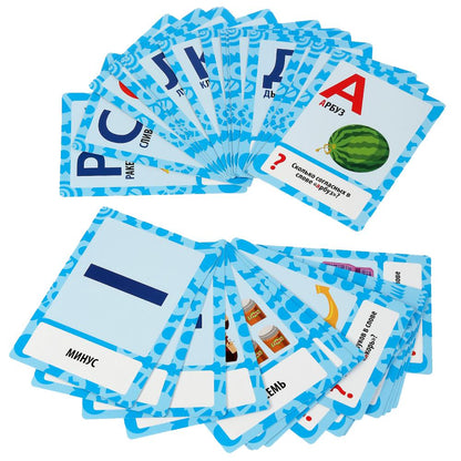 211494 КАРТОЧКИ РАЗВИВАЮЩИЕ "УМКА" ФИКСИКИ. УЧИМ АЛФАВИТ И ЦИФРЫ (36 КАРТОЧЕК) В КОР. en cor.50шт