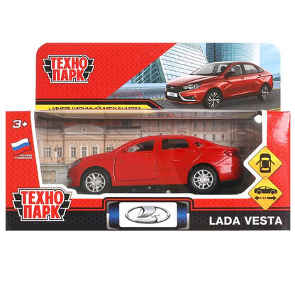 Machine en métal LADA vesta 11,5 cm, double, bagage, rouge, cor. Parc technologique dans le cor.2*36шт