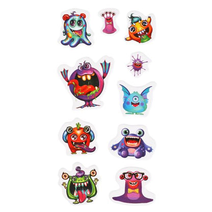 Мягкие многораз. Autocollants 97x227mm, monstres, 10 pièces, en cor.40