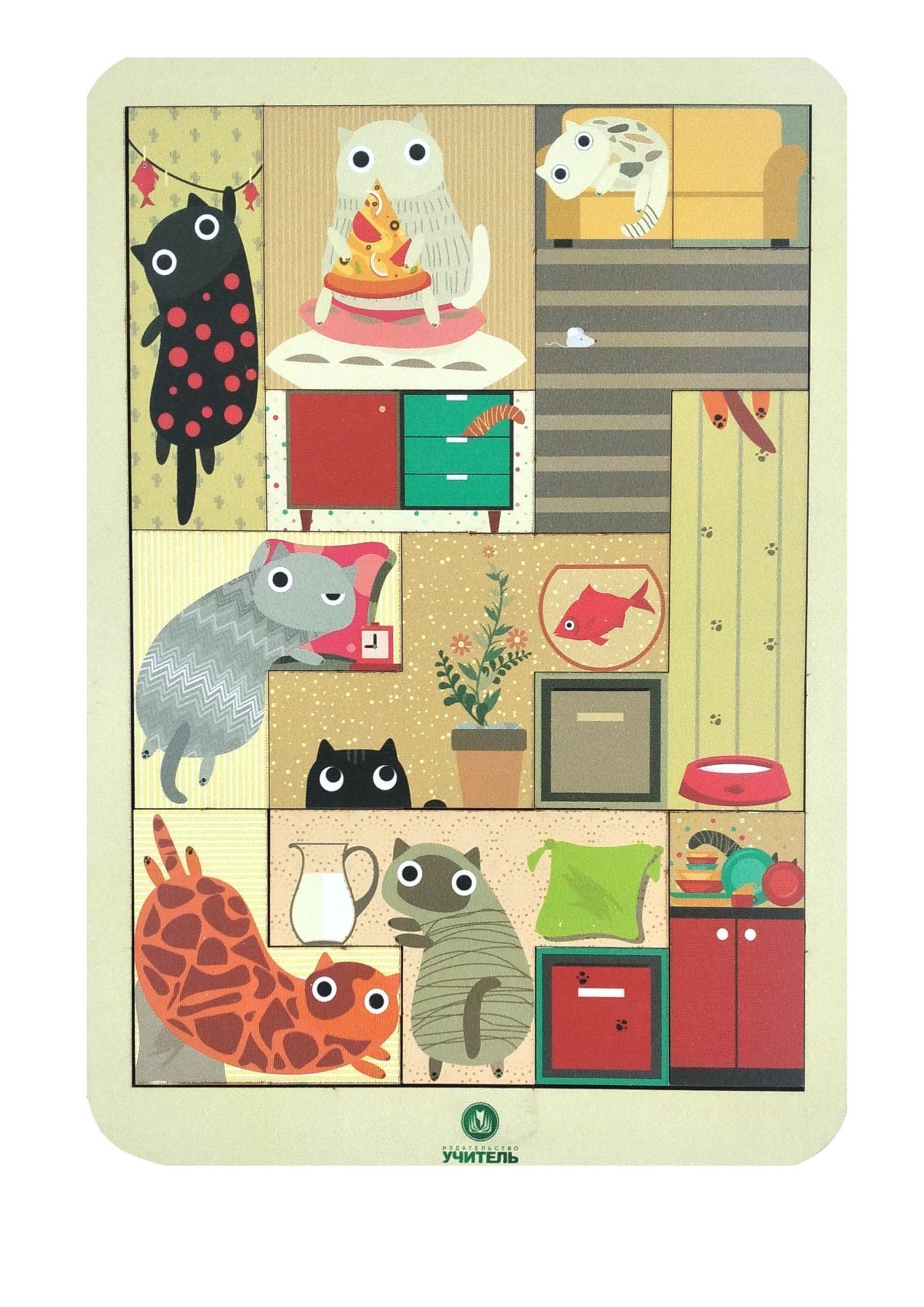 Настольная игра "Тетрис большой "Коты и котики" (дерево)