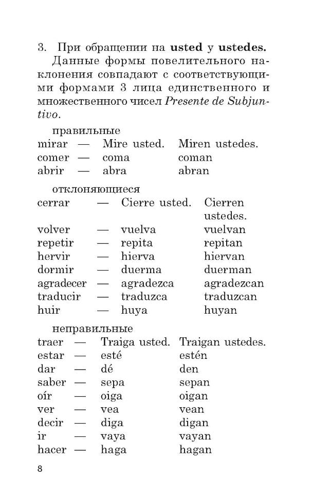 Кузнецова. Повелительное наклонение. Практикум по грамматике испанского языка.