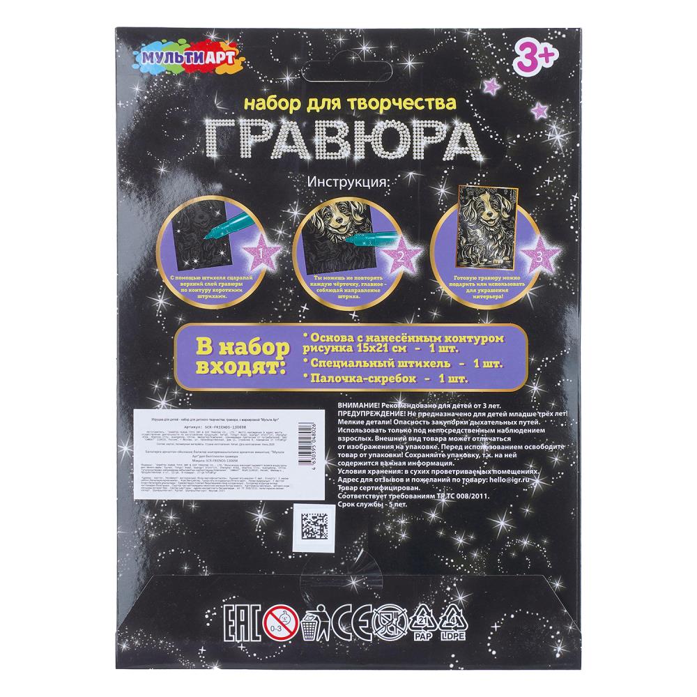 Гравюра цветная, а5 лучшие друзья МУЛЬТИ АРТ в кор.120шт