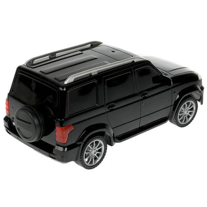 Машина р/у UAZ ПАТРИОТ 19 см, свет, черн, кор. Технопарк в кор.2*24шт