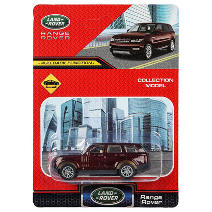 Машина металл land rover range rover, размер 7,5 см, инерция, блистер - в кор.2*288шт