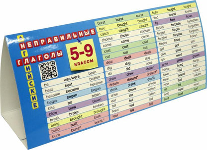 АНГЛ.ЯЗ. НАСТОЛЬНАЯ ТАБЛИЦА-ДОМИК. НЕПРАВИЛЬНЫЕ ГЛАГОЛЫ. 5-9 КЛАССЫ. ФГОС.(Экзамен )