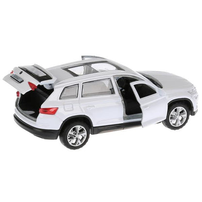 Machine en métal SKODA KODIAQ pour 12 cm, double, bagage, iner, blanc, cor. Parc technologique dans le cor.2*36шт
