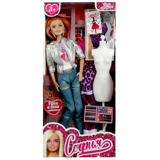 Кукла 29 см София, руки и ноги сгиб, модельер, манекен, акс, кор КАРАПУЗ в кор.24шт
