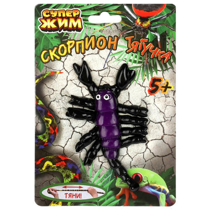 Игрушка тянучка скорпион 11,7см, блистер Супер Жим в кор.24*12шт