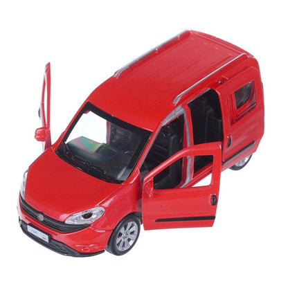 Машина металл FIAT DOBLO 12 см, двери, багаж, инерц, красный, кор. Технопарк в кор.2*36шт