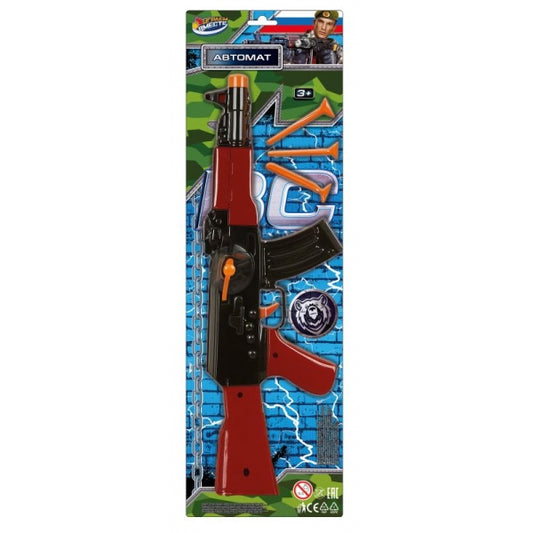 Автомат с присосками, ВОЕННЫЙ, блист. 50*15,5*4 см ИГРАЕМ ВМЕСТЕ в кор.2*72шт