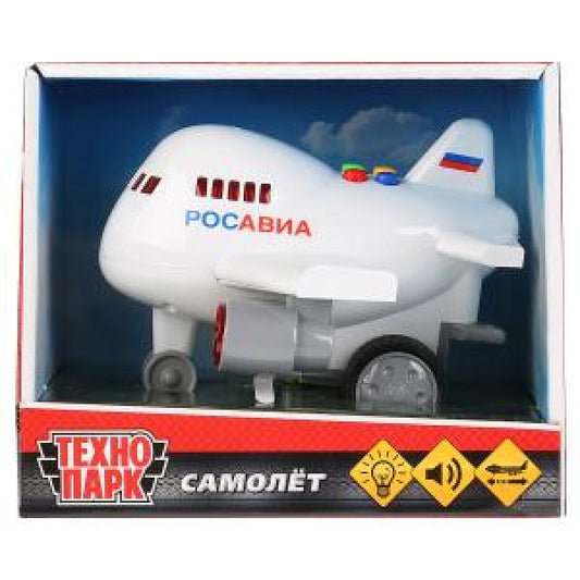 Модель пластик свет-звук САМОЛЕТ 14,5 см, инерц, кор. Технопарк в кор.2*24шт