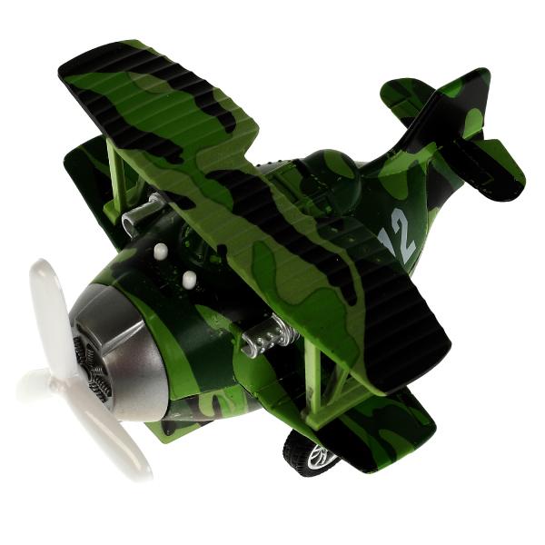 1804C128-R337974 Модель металл свет-звук САМОЛЕТ 11,5 см, подвиж. дет., инерц., кор. Технопарк в кор