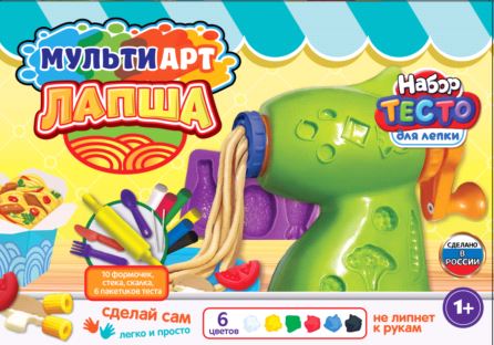 Набор с тестом для лепки и формочками готовим вместе, 24 см МУЛЬТИ АРТ в кор.4шт