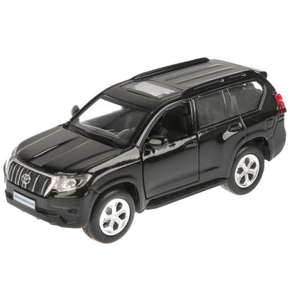 Machine en métal noir "TOYOTA PRADO"12 cm, extérieur. двери, инерц.,черный в кор. Parc technologique dans le cor.2*36шт