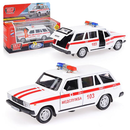 Machine en métal noir, "vaz-2104, jouet en forme de pomme", 12 cm, inerte, blanc dans le corps, technologie dans le corps 2*36 pouces