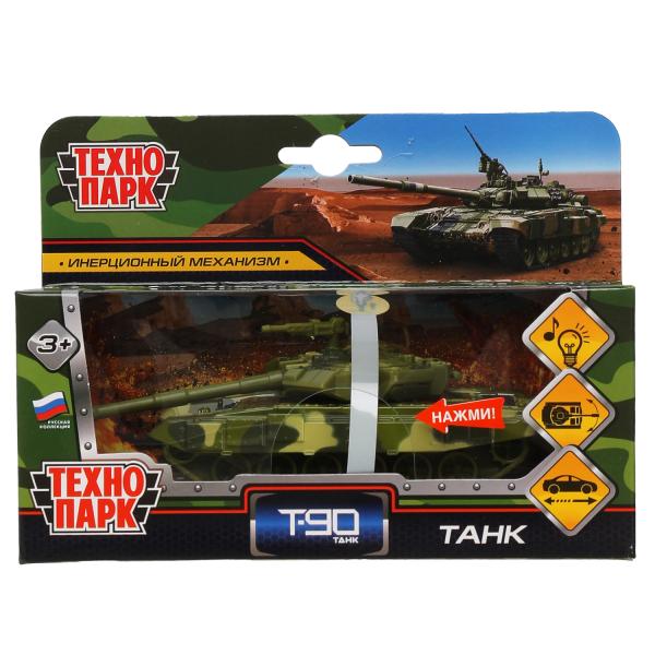 Модель металл свет-звук ТАНК Т-90 12см,,инер,подвиж.д. cor. Parc technologique dans le cor.2*48шт