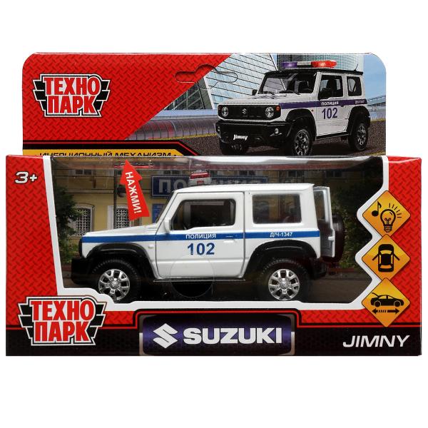 Машина металл свет-звук SUZUKI JIMNY ПОЛИЦИЯ 11,5 см, двер, баг, инер, кор. Технопарк в кор.2*36шт