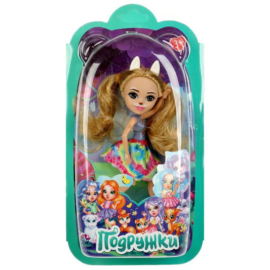 Кукла 15 см подружки, ноги сгиб, кенгуру, блист КАРАПУЗ в кор.2*72шт