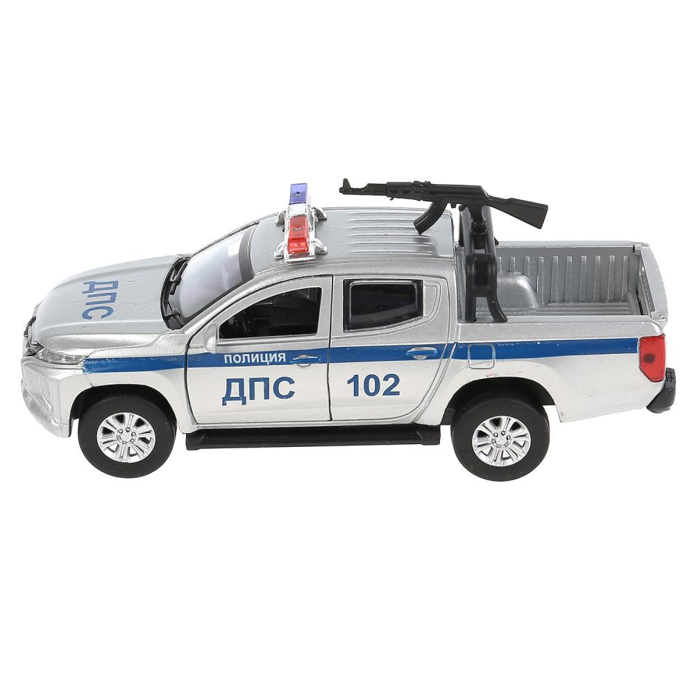 Машина металл MITSUBISHI L200 PICKUP ПОЛИЦИЯ 13 см, двери, багаж, кор. Технопарк в кор.2*36шт