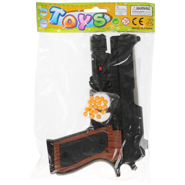 Пистолет (п) с лазер. прицелом, с пульками P2117 в пак. в кор.2*84шт