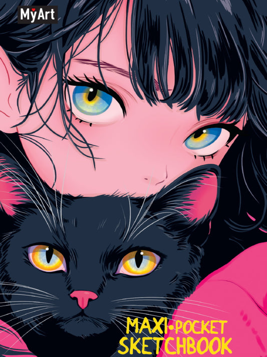 MyArt. Maxi Pocket СКЕТЧБУК. Девочка с кошкой