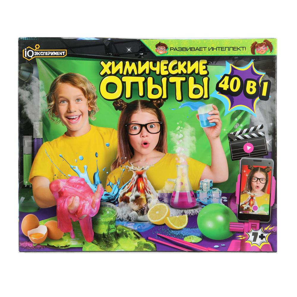 Набор опытов химия, 40-в-1 IQ Эксперимент в кор.8шт