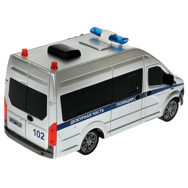 GAZELNEXT-21RCL-POL-GY338747 Машина р/у ГАЗЕЛЬ NEXT ПОЛИЦИЯ 21,5 см, свет, сереб, кор. Технопарк в к