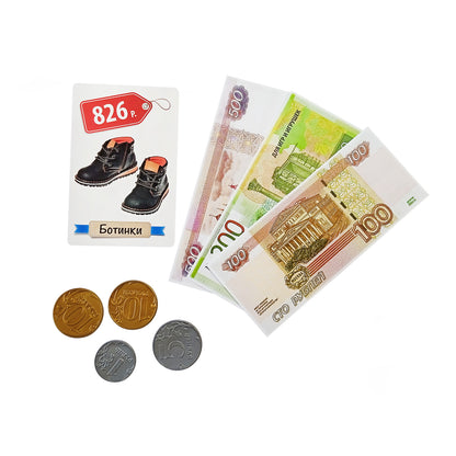 Игра настольная "Денежка. Играем в магазин. Покупаем одежду и обувь" в кор.22шт