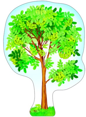 Ф-8733 Плакат вырубной А3. Рябина летняя (с уф-лаком в лаке) - тема Деревья