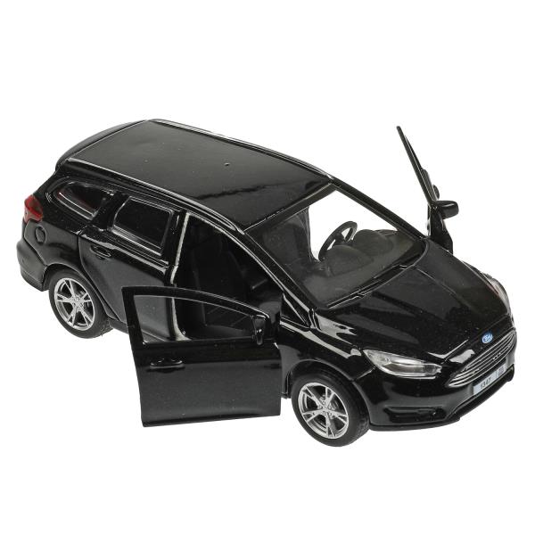 Машина металл FORD FOCUS TURNIER длина 12 см, двер, баг, инерц, черный, кор. Технопарк в кор.2*36шт