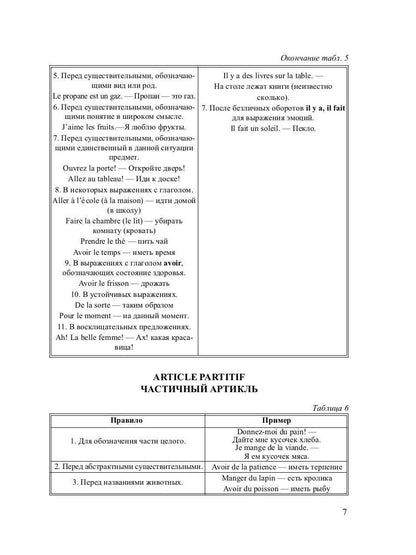 La grammaire française est écrite dans les tableaux avec les explications et les tests