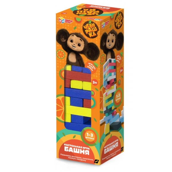 Настольная игра Чебурашка башня дерево, кор.22*7*7см Умные игры в кор.70шт