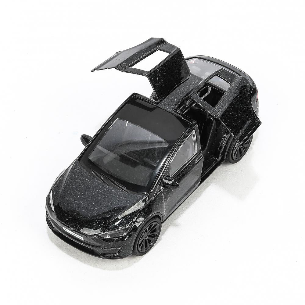MODELX-12-BK Machine en métal tesla model x plaid 12 cm, double, noir, couleur. Parc technologique dans le cor.2*36шт