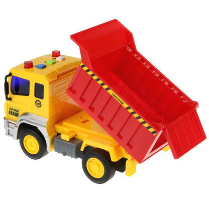 Machine à chauve-souris + звук "КАМАЗ САМОСВАЛ" 17 cm, plastique, свет в каб, инерц, в кор. Parc technologique à Cor.36шт