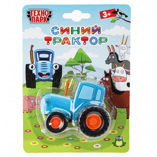 Машина металл СИНИЙ ТРАКТОР синий трактор длина 7,5 см, синий, блист. Технопарк в кор.2*60шт