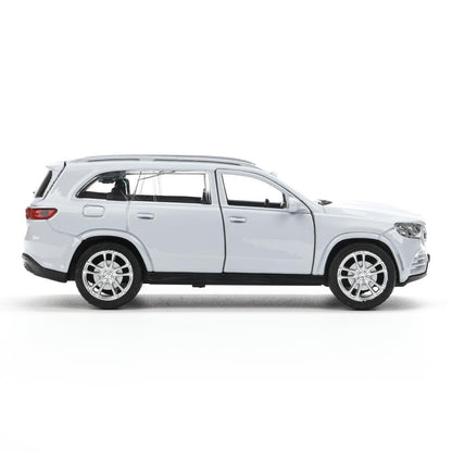 GLS-12-SR Машина металл MERCEDES-BENZ gls class amg 12см, дв,баг,ин,серебряный, кор. Технопарк в кор