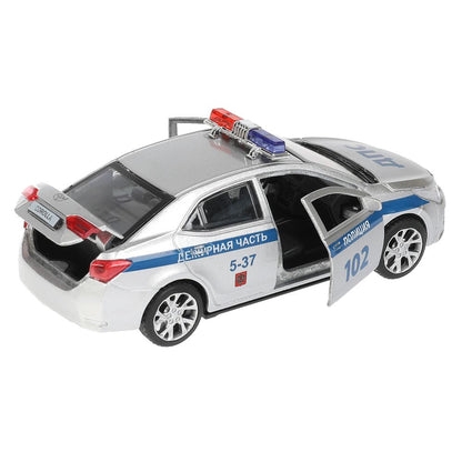 Машина металл TOYOTA COROLLA ПОЛИЦИЯ, длина 12см, открыв. двери, инерц. Технопарк в русс. кор.2*36шт