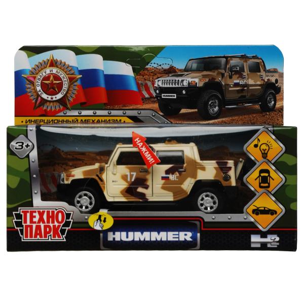 Machine en métal pour camion HUMMER H2 PICКUP 12 cm, double, bagage, cor. Parc technologique dans le cor.2*36шт