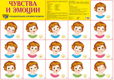 Демонстрационный плакат А2 Чувства и эмоции (в индивидуальной упаковке, с клеевым клапаном)