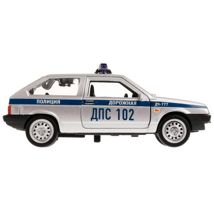 2108-12SLPOL-SR328308 Machine en métal noir LADA-2108 "СПУТНИК" ПОЛИЦИЯ 12 см, двери, кор. Technologie