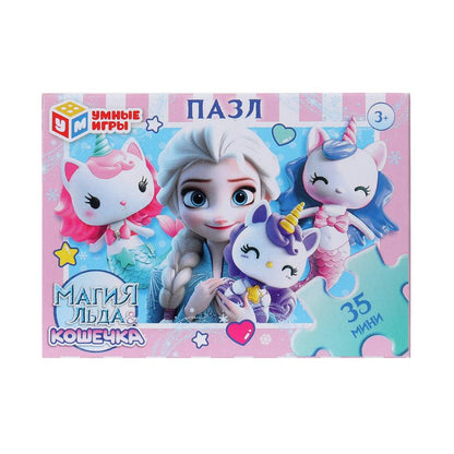Магия льда &amp; Кошечки. Пазлы в коробке 35 détails. 90х65х25 mm. Умные игры в уп.32шт в кор.8уп